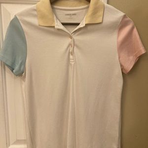 Lands’ End Size Small color block polo shirt